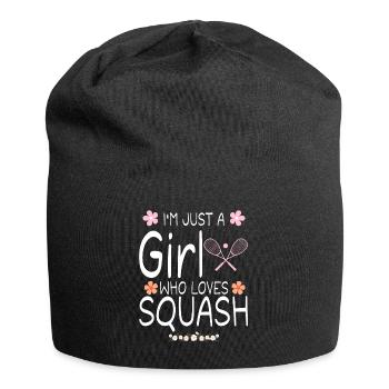 Ich bin nur ein Mädchen, das Squash liebt - Jersey-Beanie - Schwarz - Vorne