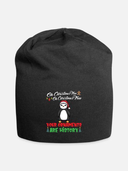 Oh Christmas Tree Your Ornaments Are History - Jersey Beanie - black