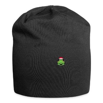 Frog Pixélisé Christmas - Drôle - Bonnet en jersey - noir - Devant