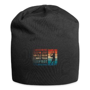 Assuming Im Just An Old Man Mistake Racquetball - Jersey Beanie - black - Front