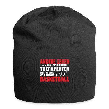 Basketball Geschenkidee Sport Design - Jersey-Beanie - Schwarz - Vorne