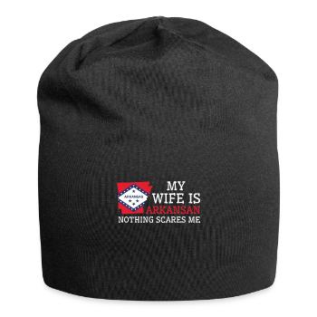 Nothing Scares Me Arkansan Wife Arkansas - Jersey Beanie - black - Front