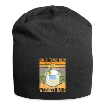 Gin Mit Tonic Rein Weisheit Raus Lustiger Spruch - Jersey-Beanie - Schwarz - Vorne