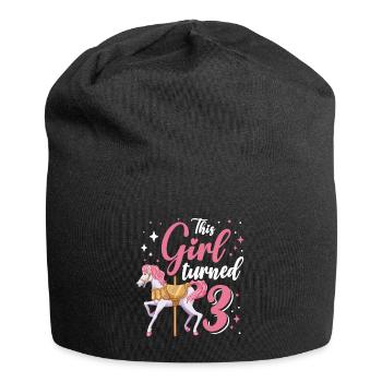 Carousel Birthday Party Cette fille a eu 3 ans - Bonnet en jersey - noir - Devant