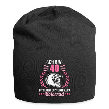 Ich bin 40 bitte helfen auf Motorrad 40 Geburtstag - Jersey-Beanie - Schwarz - Vorne