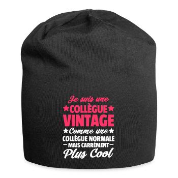 je suis une collègue vintage / cadeau collègue - Bonnet en jersey - noir - Devant