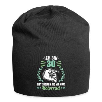 Ich bin 30 bitte helfen auf Motorrad 30 Geburtstag - Jersey-Beanie - Schwarz - Vorne