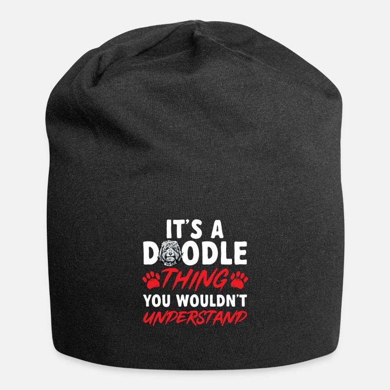 Goldendoodle Doodle Chien - Bonnet en jersey - noir