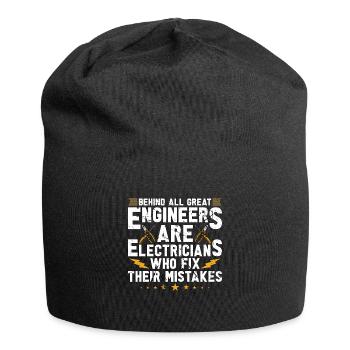 Electronics Repair Behind All Great Repair Worker - Jersey Beanie - black - Front