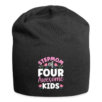 Stepmother of four great children - Jersey Beanie - black - Front