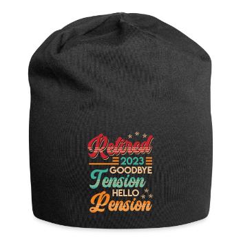 Retirement 2023 Goodbye Tension hello Pension - Jersey Beanie - black - Front