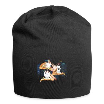 Laser Rabbits Pizza Easter Space - Jersey Beanie - black - Front