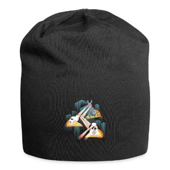 Laser Rabbits Pizza Easter Space - Jersey Beanie - black - Front