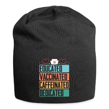 Formed vaccinated caffeinated committed sick - Jersey Beanie - black - Front