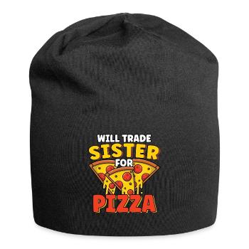 Échangera sa sœur contre un amateur de pizza drôle de frère - Bonnet en jersey - noir - Devant