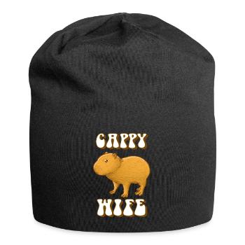 Capybara Capy femme - Bonnet en jersey - noir - Devant
