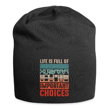 Retro Vintage Life Full Of Choices Alcohol Bottle - Jersey-Beanie - Schwarz - Vorne
