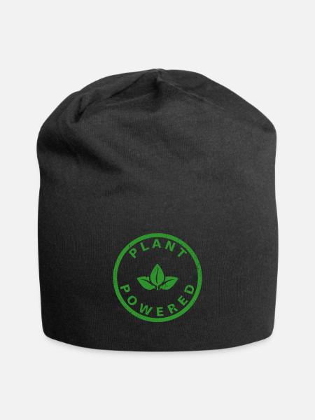 Plant Powered for vegans, leisure and workout - Jersey Beanie - black