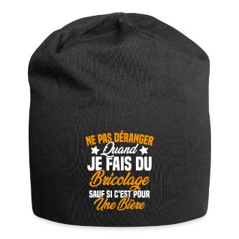 Cadeau humour ne pas déranger bricolage bière - Bonnet en jersey - noir - Devant