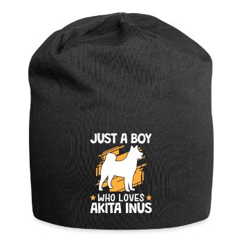 Le garçon de l’Akita Inu aime le Spitz japonais - Bonnet en jersey - noir - Devant