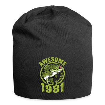Awesome since 1981. Angel, Angler Geburtstag - Jersey-Beanie - Schwarz - Vorne