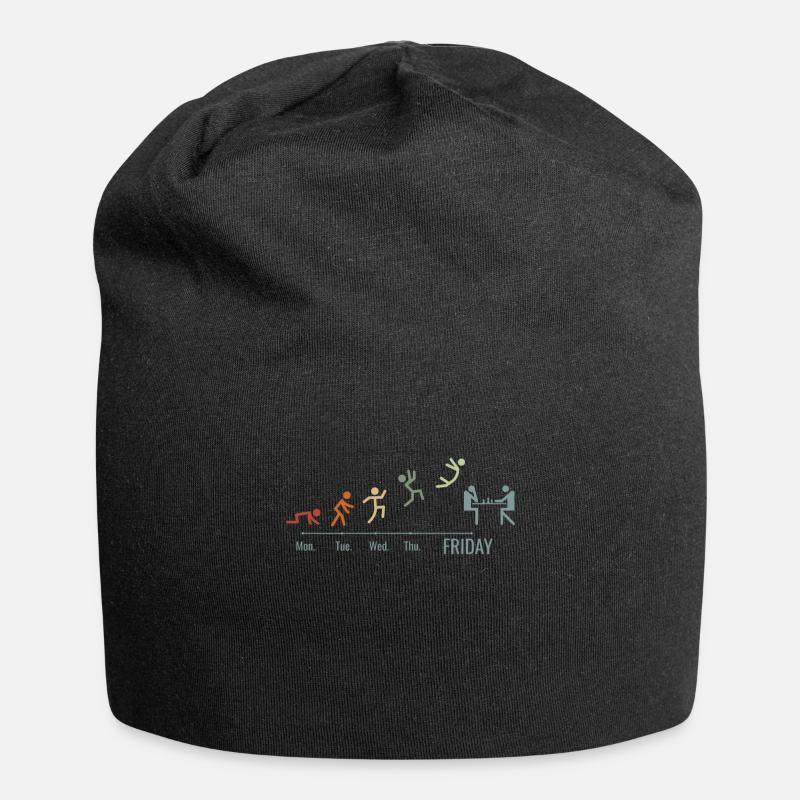 Schachspieler Schachbrett Schach game - Jersey-Beanie - Schwarz