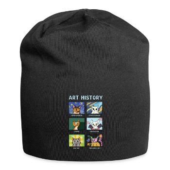Kunstgeschichte Katzen Bildende Kunst Katze - Jersey-Beanie - Schwarz - Vorne