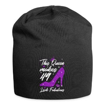 This Queen makes 49 look Fabulous 49th Birthday - Jersey Beanie - black - Front