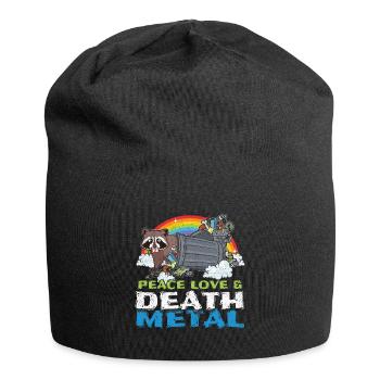 Trash Racoon Love Peace Metal Music Heavy Rock - Bonnet en jersey - noir - Devant