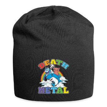 Unicorn Panda Cat Shark Love Metal Music Rock - Jersey Beanie - black - Front