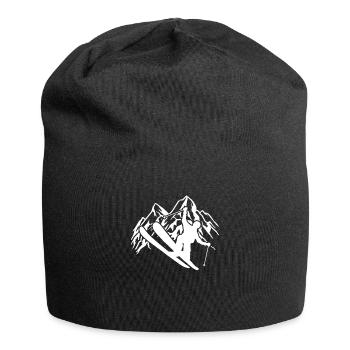 Skifahrer in den Bergen - Ski - Wintersport - Jersey-Beanie - Schwarz - Vorne