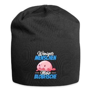 Blobfisch weniger Menschen lustiger Blobfisch - Jersey-Beanie - Schwarz - Vorne