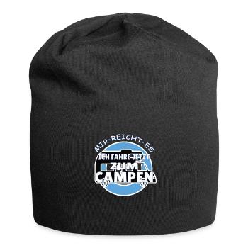 Camper Geschenkidee Camping - Jersey-Beanie - Schwarz - Vorne