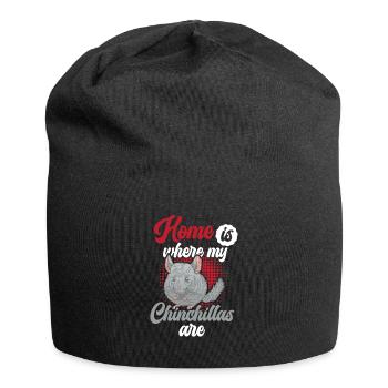 La maison est l’endroit où mon chinchilla est rongeur - Bonnet en jersey - noir - Devant