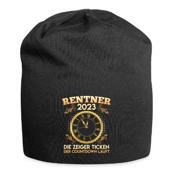 Rentner 2023 die Zeiger ticken Renteneintritt - Jersey-Beanie - Schwarz - Vorne