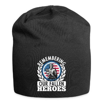 Memorial Day Commemoration of Our Fallen Heroes - Jersey Beanie - black - Front
