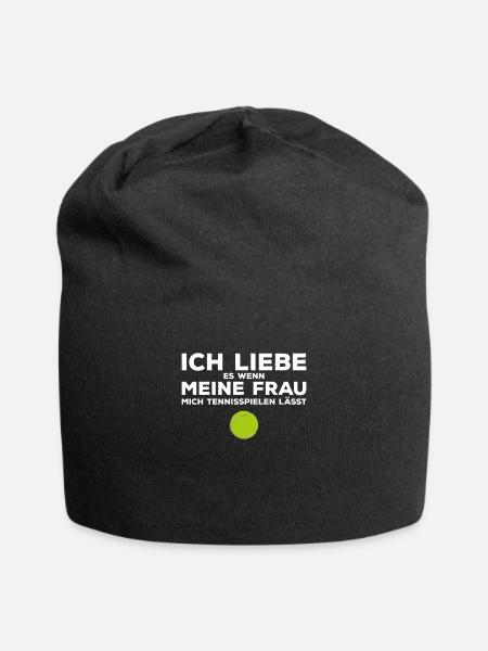 Ich Liebe Meine Frau Tennisspieler Tennis Spielen - Jersey-Beanie - Schwarz