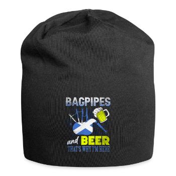 Cornemuse et bière Écosse - Bonnet en jersey - noir - Devant