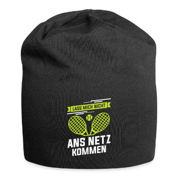 Lass Mich Nicht Ans Netz Kommen Tennisspieler - Jersey-Beanie - Schwarz - Vorne