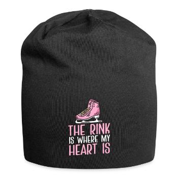 Eislaufen Wortspiel Eiskunstlauf - Jersey-Beanie - Schwarz - Vorne