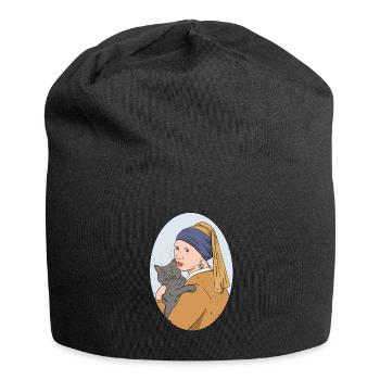 Histoire de l’art Arts visuels Vermeer Fille Chat - Bonnet en jersey - noir - Devant