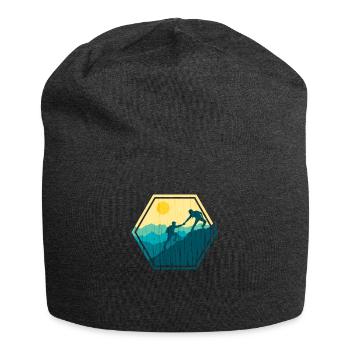 Hiking Mountain Peak Scenery Beautiful View - Jersey Beanie - charcoal grey - Front