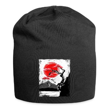 Haruno Japanese Cherry Blossom Illustration Japan - Jersey Beanie - black - Front