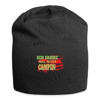 Camper Geschenkidee Camping - Jersey-Beanie - Schwarz - Vorne