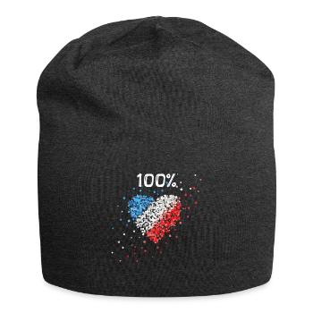 Français drapeau France fan Français - Bonnet en jersey - charbon - Devant