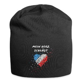 French flag heartbeat French France fan - Jersey Beanie - black - Front