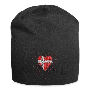 Dänemark Danmark Dänemarkflagge Dänin Däne Fan - Jersey-Beanie - Anthrazit - Vorne