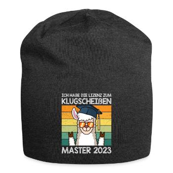 Master Abschluss Lizenz zum Klugscheißen - Jersey-Beanie - Anthrazit - Vorne