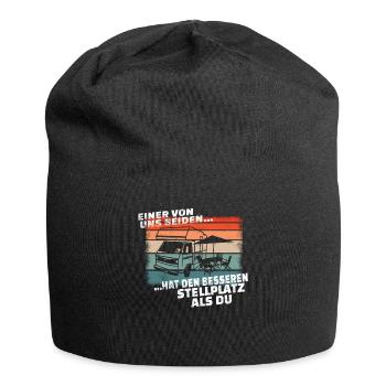 Camper Geschenkidee Camping - Jersey-Beanie - Schwarz - Vorne