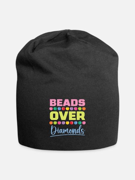 Beading Beads Over Diamonds Beaded Jewelry Beader - Jersey-Beanie - Schwarz